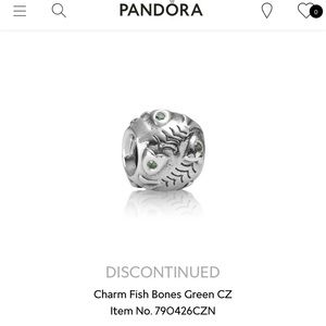 Pandora *rare* Green Fish Bones Charm